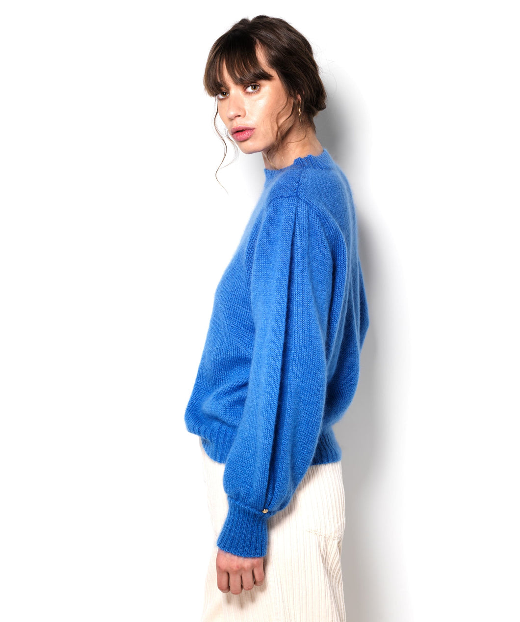 Pull Alix mohair et soie bleu Madone